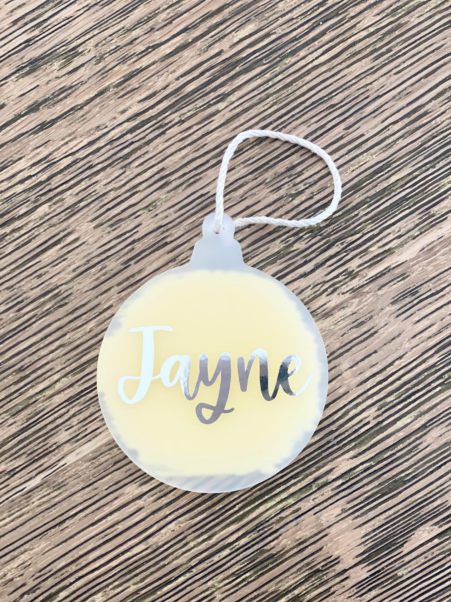 Flat Acrylic Bauble - Yellow