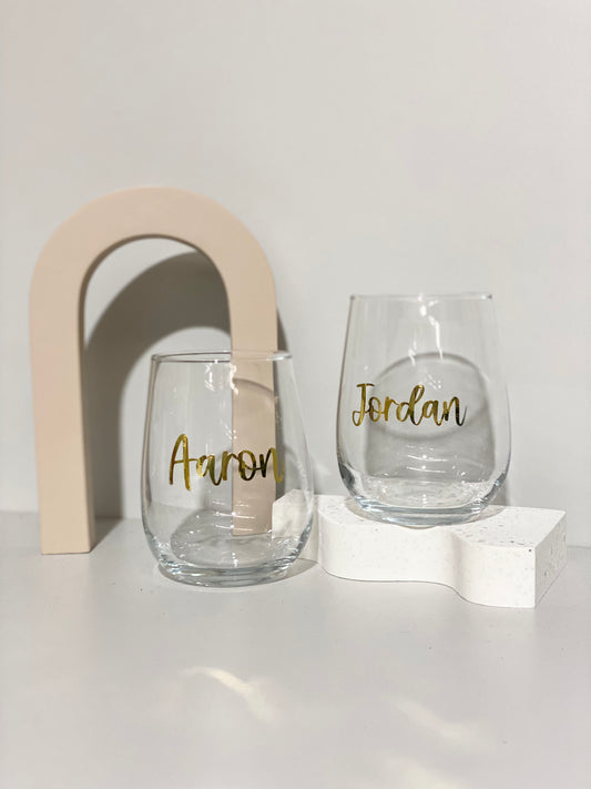 Stemless Wine Glass - Gold